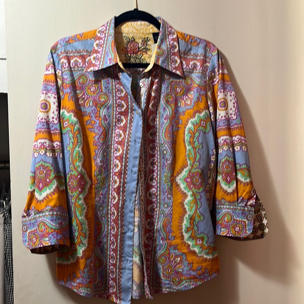 Vintage 3/4 sleeve button up